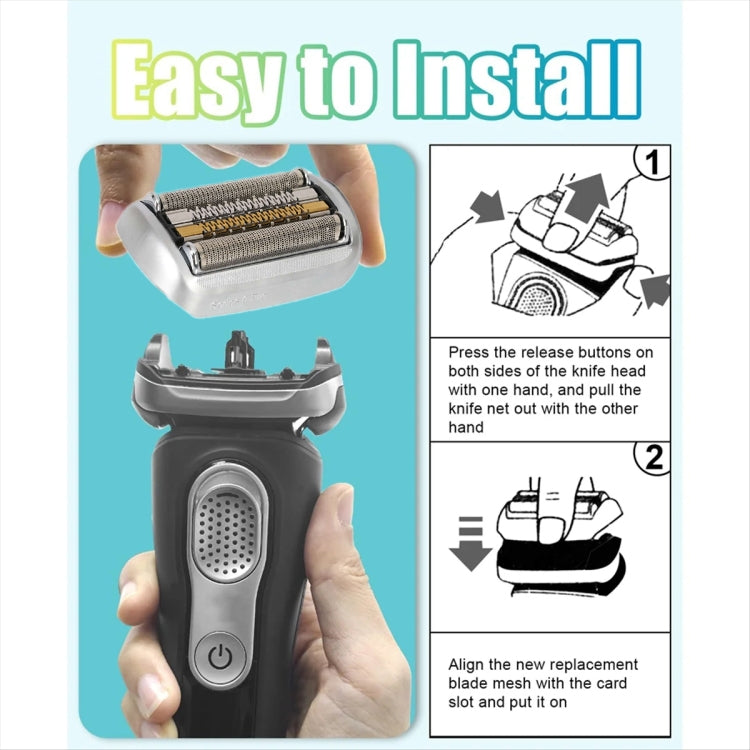 For Braun Series 9 Pro Electric Shaver 94M Blade Gold Mesh Cover, Style: With Words(Plastic Seal) - Shavers Parts by buy2fix | Online Shopping UK | buy2fix