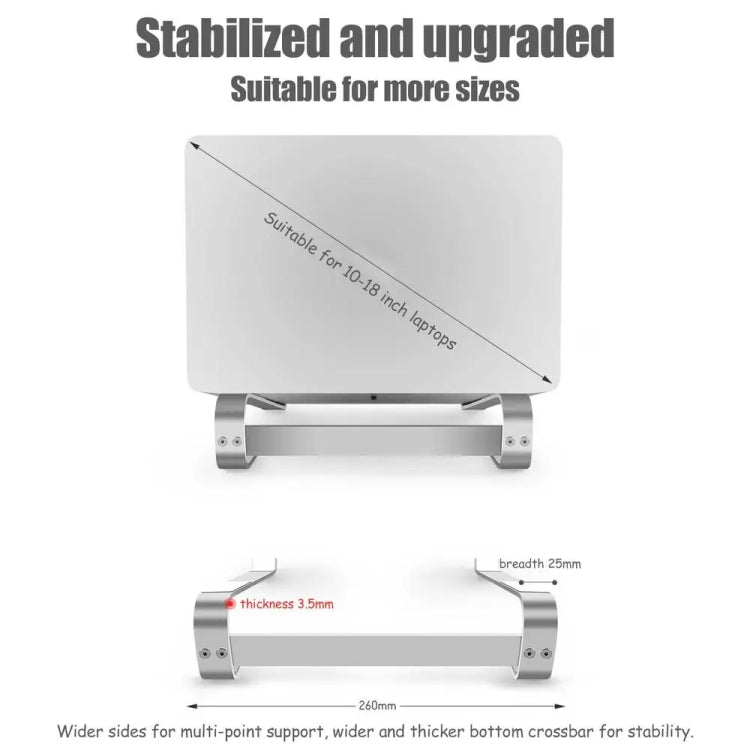 Aluminum Alloy Desktop Laptop Stand(Black) by buy2fix