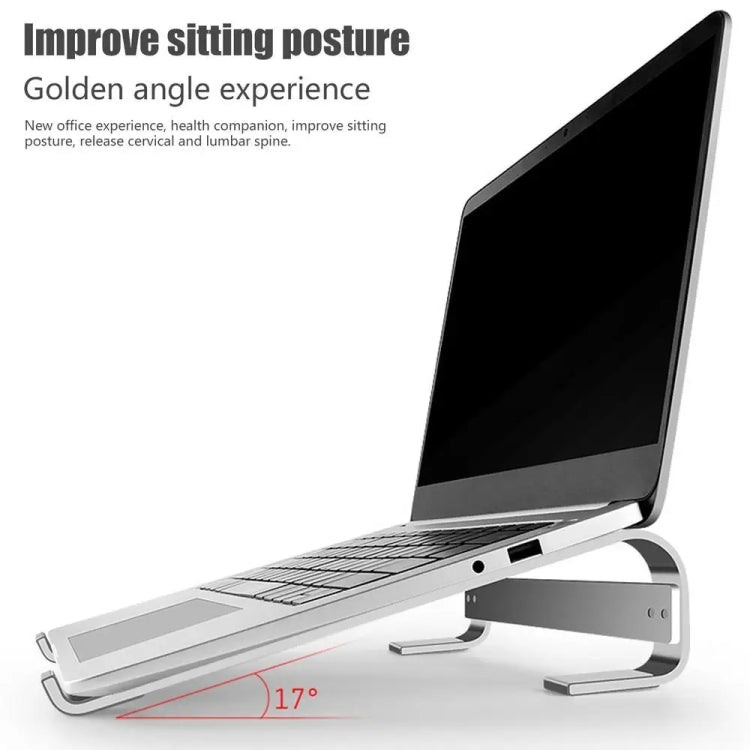 Aluminum Alloy Desktop Laptop Stand(Silver) by buy2fix