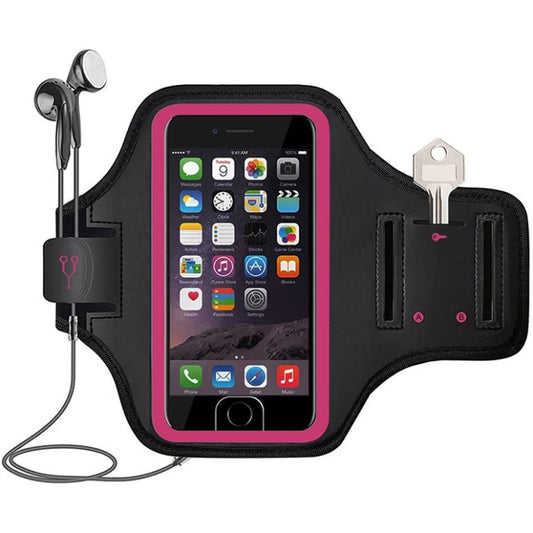 Mobile Phone Armband With Adjustable Strap & Key Pocket, Size: Medium Rose Red - 5.5~6.5 inch by buy2fix | Online Shopping UK | buy2fix