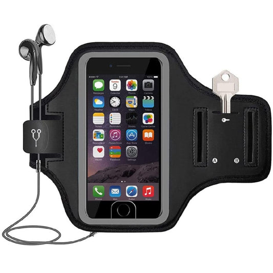 Mobile Phone Armband With Adjustable Strap & Key Pocket, Size: Large Silver - 5.5~6.5 inch by buy2fix | Online Shopping UK | buy2fix