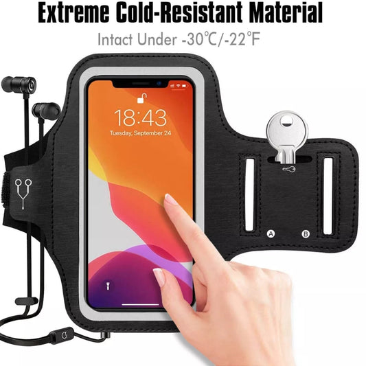 Mobile Phone Armband With Adjustable Strap & Key Pocket, Size: Large Silver - 5.5~6.5 inch by buy2fix | Online Shopping UK | buy2fix