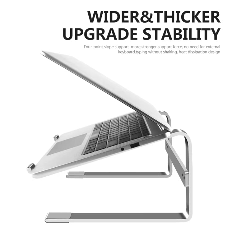 Desktop Aluminum Alloy Heightened Heat Dissipation Laptops Stand(Black) by buy2fix