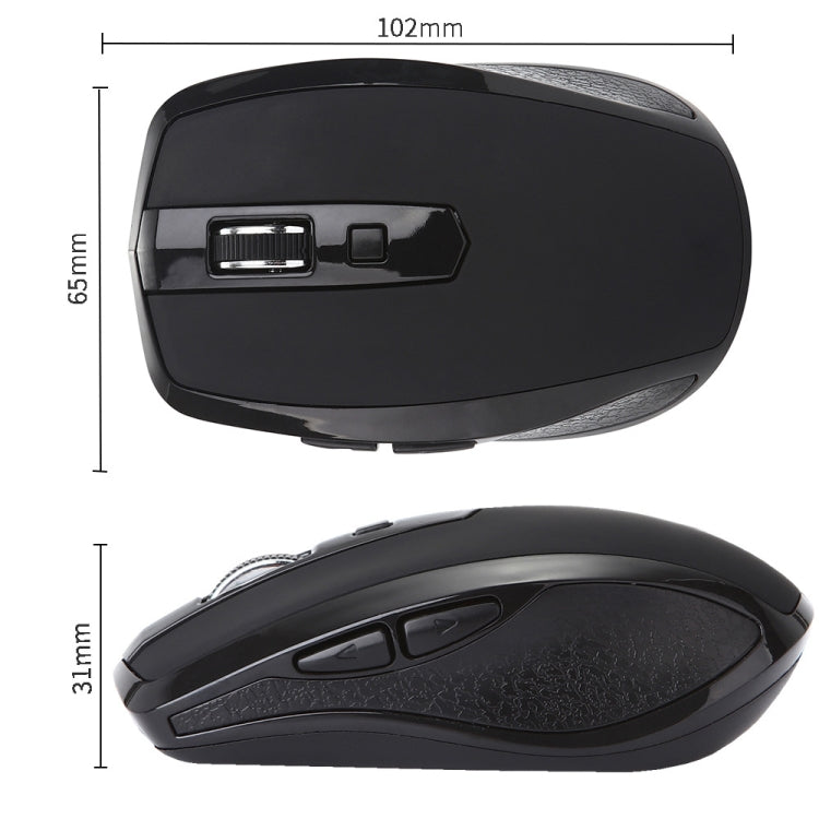 6-Keys Type-C/USB-C Laptop Office Game Silent Wireless Mouse(Black) by buy2fix