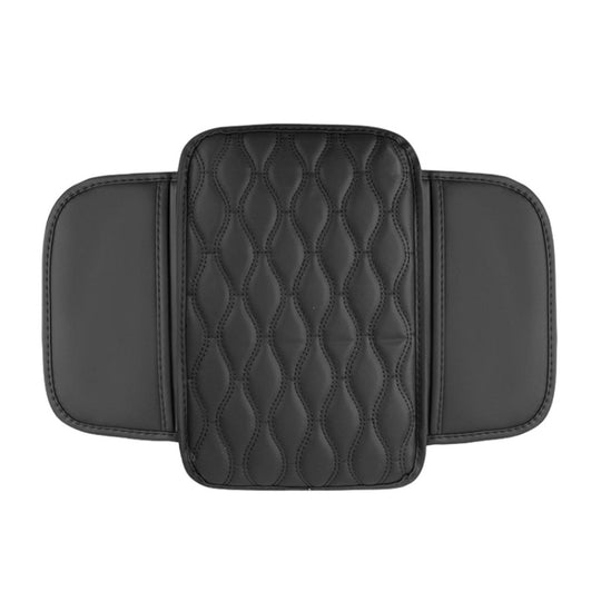 Car Armrest Box Leather Storage Heightening Pad(Black)