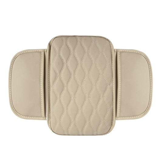 Car Armrest Box Leather Storage Heightening Pad(Beige)