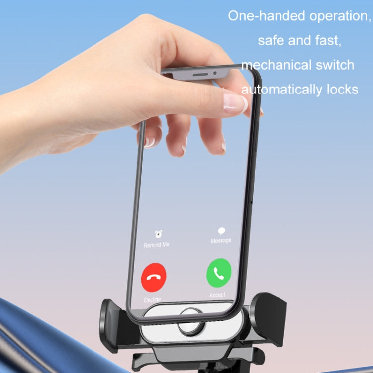 Car Air Outlet Mobile Phone Holder Automatic Lock Snap-on Navigation Holder(Blue) by buy2fix