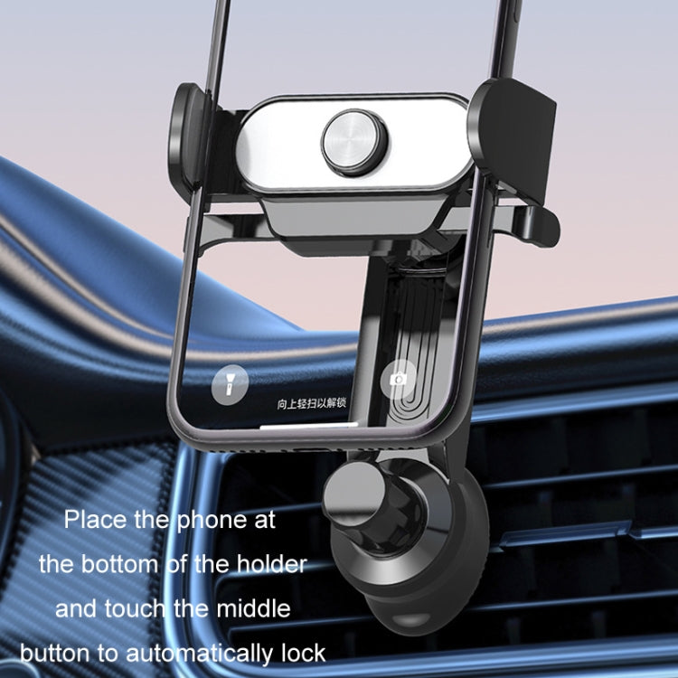 Car Air Outlet Mobile Phone Holder Automatic Lock Snap-on Navigation Holder(Red) by buy2fix