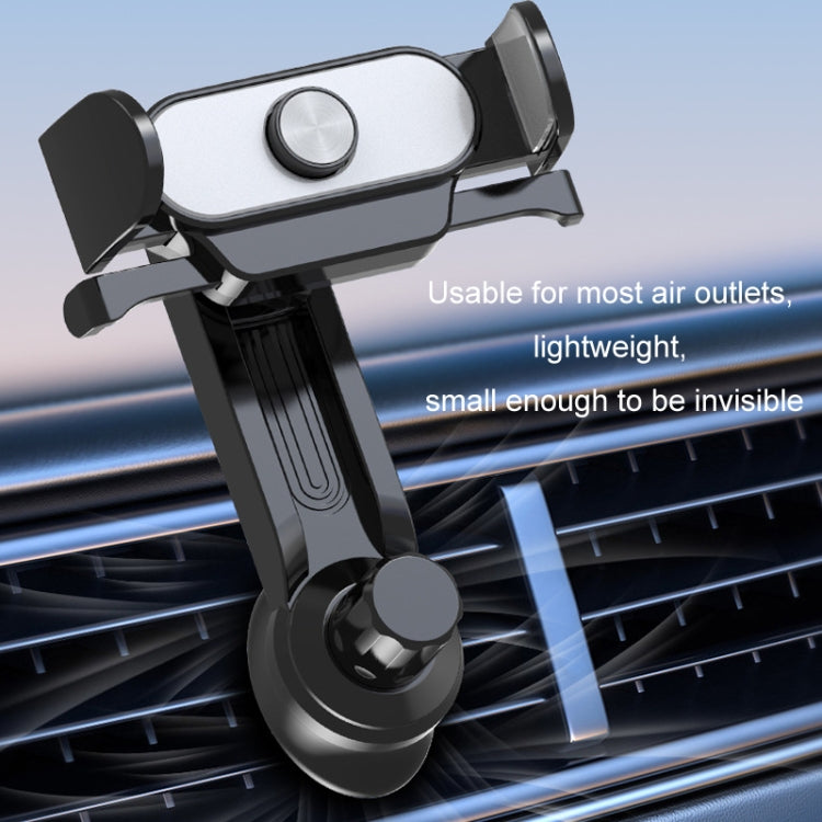 Car Air Outlet Mobile Phone Holder Automatic Lock Snap-on Navigation Holder(Silver) by buy2fix