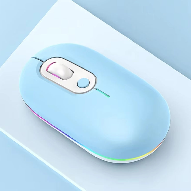 Rechargeable Illuminated Silent Wireless Mouse, Style: 2.4G+Bluetooth Blue by buy2fix