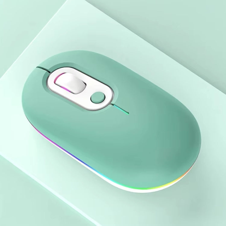 Rechargeable Illuminated Silent Wireless Mouse, Style: 2.4G+Bluetooth Green by buy2fix