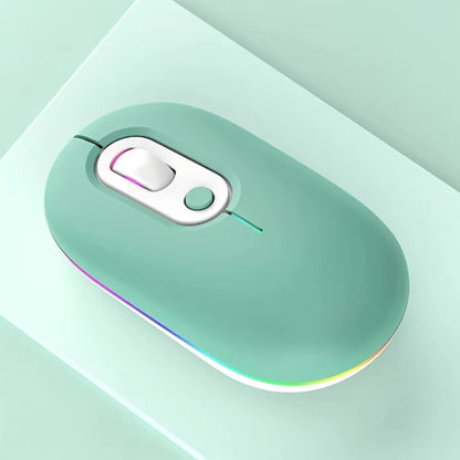 Rechargeable Illuminated Silent Wireless Mouse, Style: 2.4G+Bluetooth Green by buy2fix