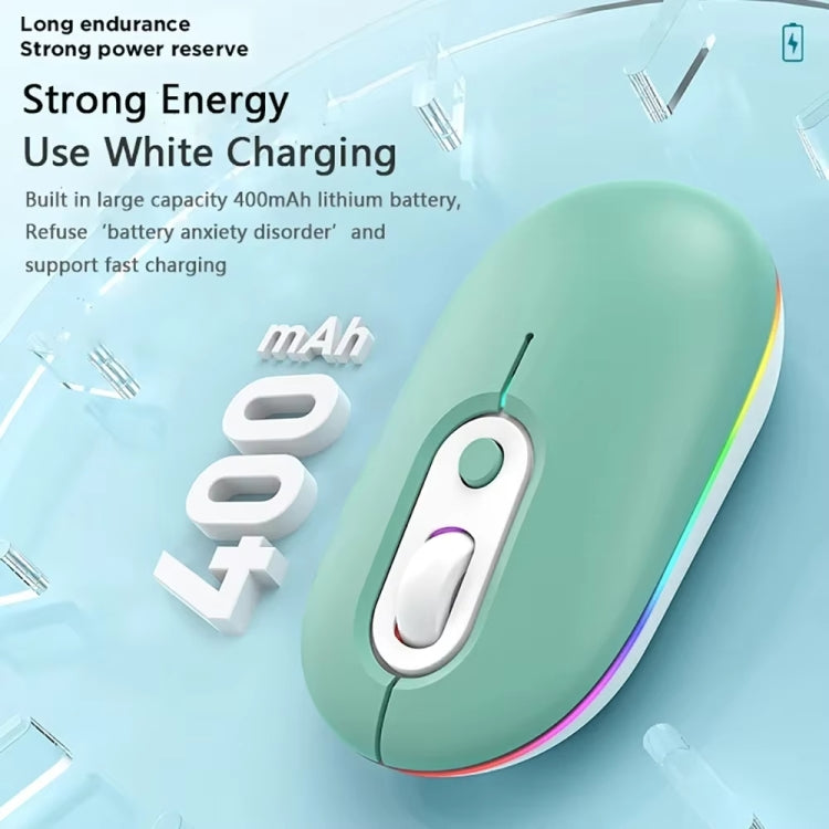 Rechargeable Illuminated Silent Wireless Mouse, Style: 2.4G+Bluetooth Pink by buy2fix