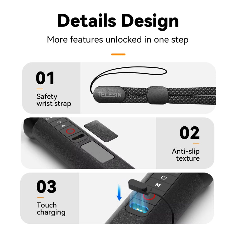 TELESIN Bluetooth Buoyancy Bar 15m Waterproof Depth For GoPro HERO13 / 12 / 11 / 10 / 9 / 8 Black by TELESIN