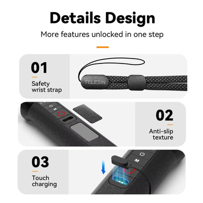 TELESIN Bluetooth Buoyancy Bar 15m Waterproof Depth For GoPro HERO13 / 12 / 11 / 10 / 9 / 8 Black by TELESIN