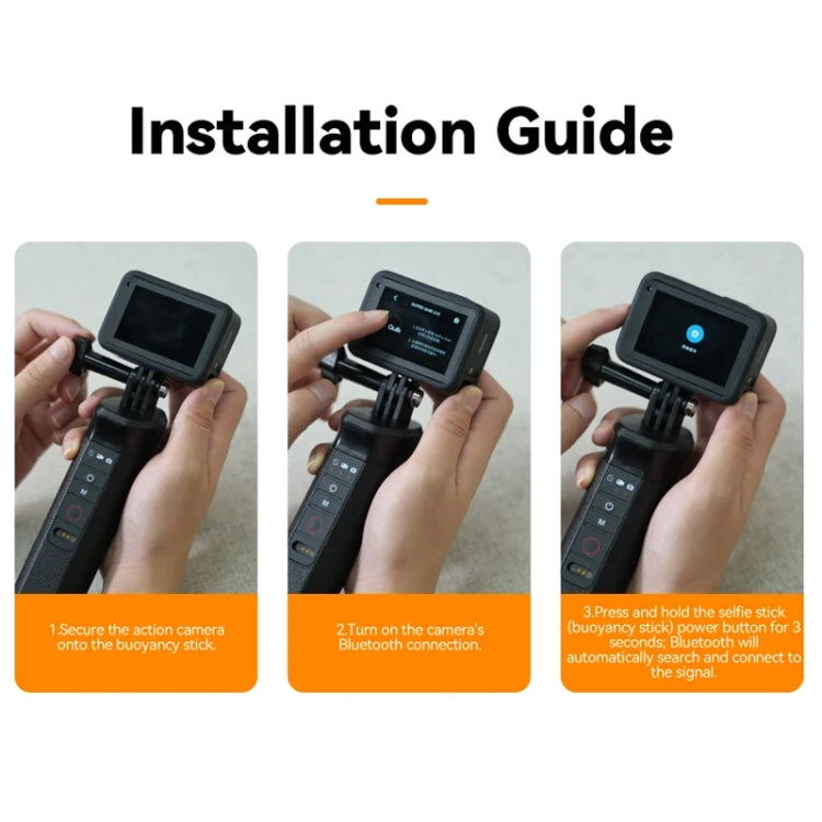 TELESIN Bluetooth Buoyancy Bar 15m Waterproof Depth For GoPro HERO13 / 12 / 11 / 10 / 9 / 8 Black by TELESIN