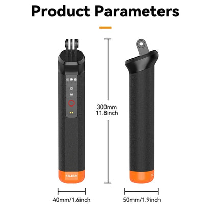 TELESIN Bluetooth Buoyancy Bar 15m Waterproof Depth For GoPro HERO13 / 12 / 11 / 10 / 9 / 8 Black by TELESIN