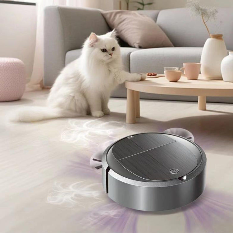 Intelligent Sweeper Robot Home Automatic 3 In 1 Integrated Cleaning Machine Vacuum Cleaner, Style: Battery White by buy2fix