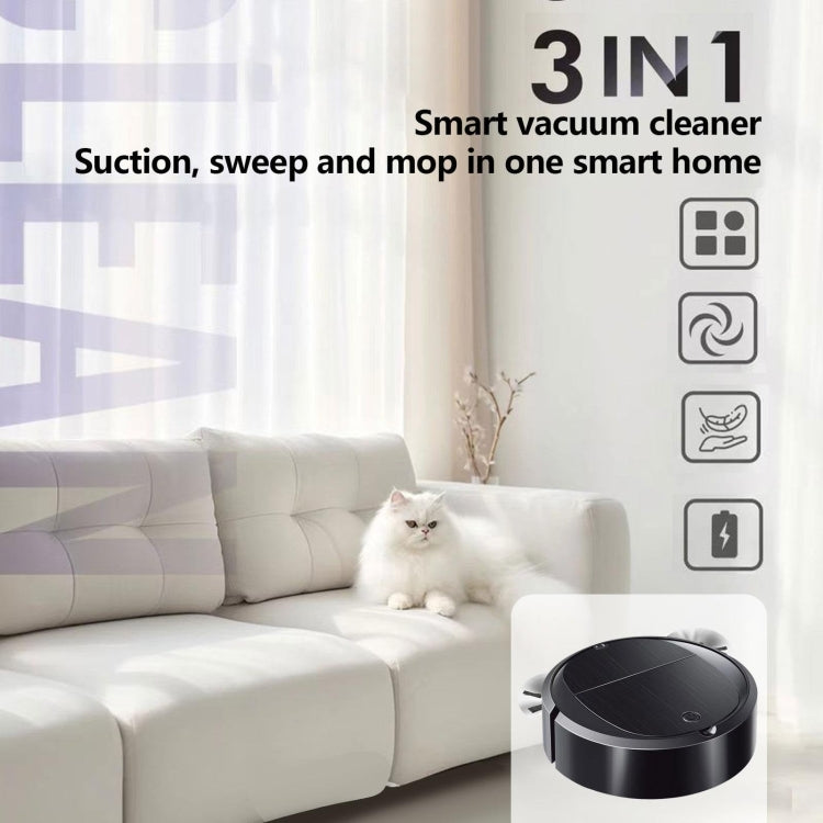 Intelligent Sweeper Robot Home Automatic 3 In 1 Integrated Cleaning Machine Vacuum Cleaner, Style: Battery White by buy2fix