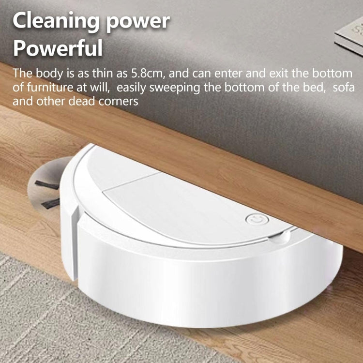 Intelligent Sweeper Robot Home Automatic 3 In 1 Integrated Cleaning Machine Vacuum Cleaner, Style: Battery White by buy2fix