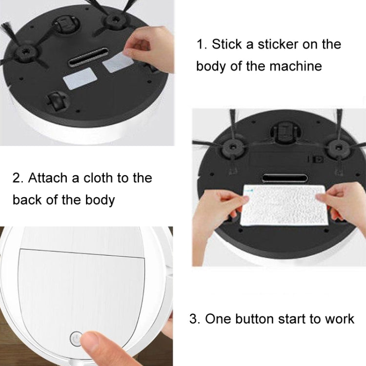 Intelligent Sweeper Robot Home Automatic 3 In 1 Integrated Cleaning Machine Vacuum Cleaner, Style: Rechargeable Black by buy2fix