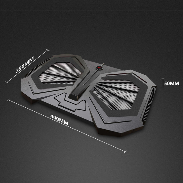 YL-017 2-Fans RGB Lighting Effect Silent Adjustable Speed Laptop Cooling Stand(Black) by buy2fix