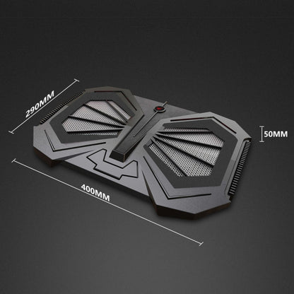 YL-017 2-Fans RGB Lighting Effect Silent Adjustable Speed Laptop Cooling Stand(Black) by buy2fix