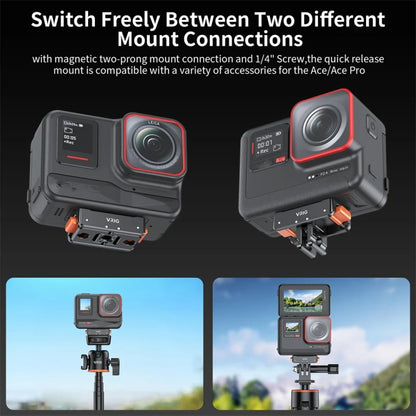 VRIG Magnetic Quick Release Adapter for Action Camera , Spec: Base+Top Cover Kit by buy2fix