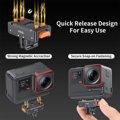VRIG Magnetic Quick Release Adapter for Action Camera , Spec: Base+Top Cover Kit by buy2fix