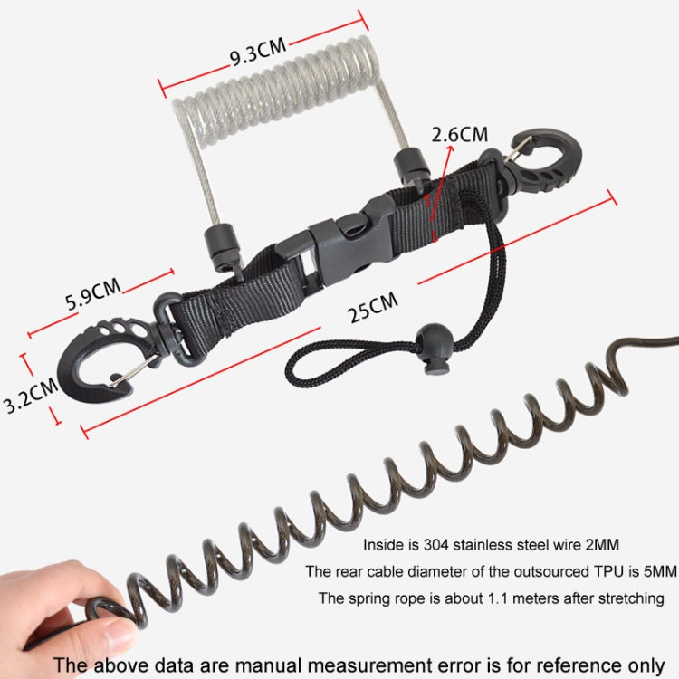 Diving Camera TPU Spring Steel Wire Retractable Anti-lost Rope, Color: Transparent Black - Diving Accessories by buy2fix | Online Shopping UK | buy2fix