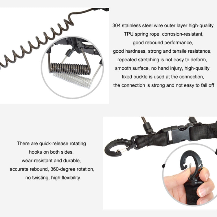 Diving Camera TPU Spring Steel Wire Retractable Anti-lost Rope, Color: Transparent Black - Diving Accessories by buy2fix | Online Shopping UK | buy2fix