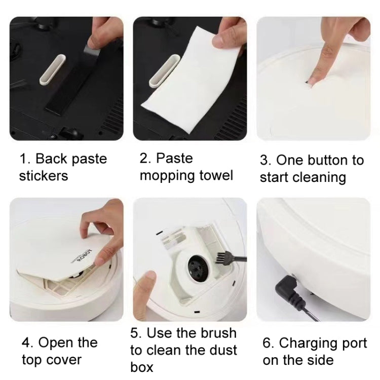 Automatic Smart Sweeping Robot Rechargeable Home 3 In 1 Floor Cleaner(Black) by buy2fix