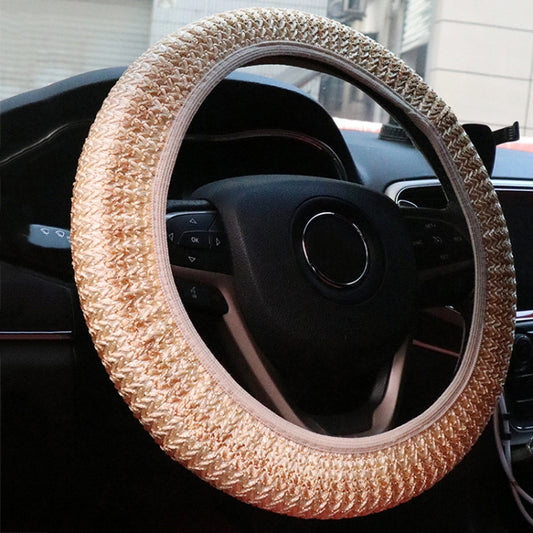 Universal Car Steering Wheel Ice Silk Non-slip Breathable Protective Cover(Beige Coffee) by buy2fix