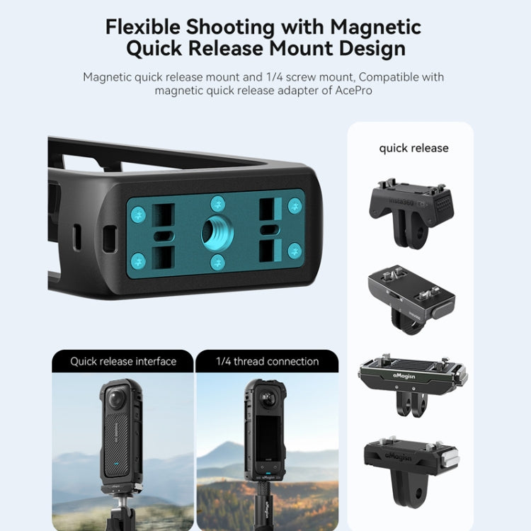 For Insta360 X4 aMagisn Quick-release Plastic Rabbit Cage Expansion Frame by aMagisn