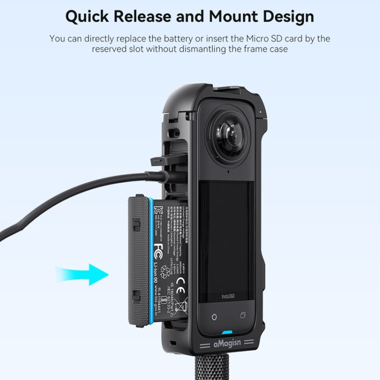 For Insta360 X4 aMagisn Quick-release Plastic Rabbit Cage Expansion Frame by aMagisn