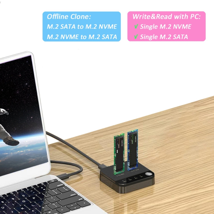 SSD Copy Machine M.2 SATA/NVME Mutual Copy Clone Online Read / Write HDD Enclosure by buy2fix