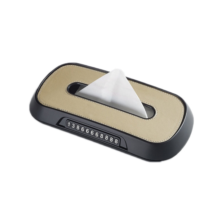 Car Sun Visor Hanging Sunroof Seat Back Tissue Box, Color: Leather Beige by buy2fix