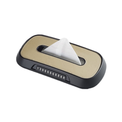 Car Sun Visor Hanging Sunroof Seat Back Tissue Box, Color: Leather Beige by buy2fix