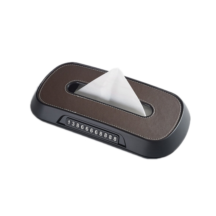 Car Sun Visor Hanging Sunroof Seat Back Tissue Box, Color: Leather Brown by buy2fix