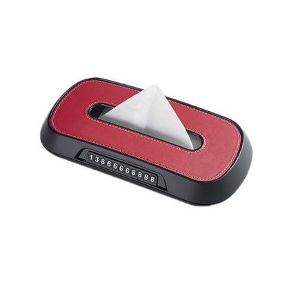 Car Sun Visor Hanging Sunroof Seat Back Tissue Box, Color: Leather Red by buy2fix
