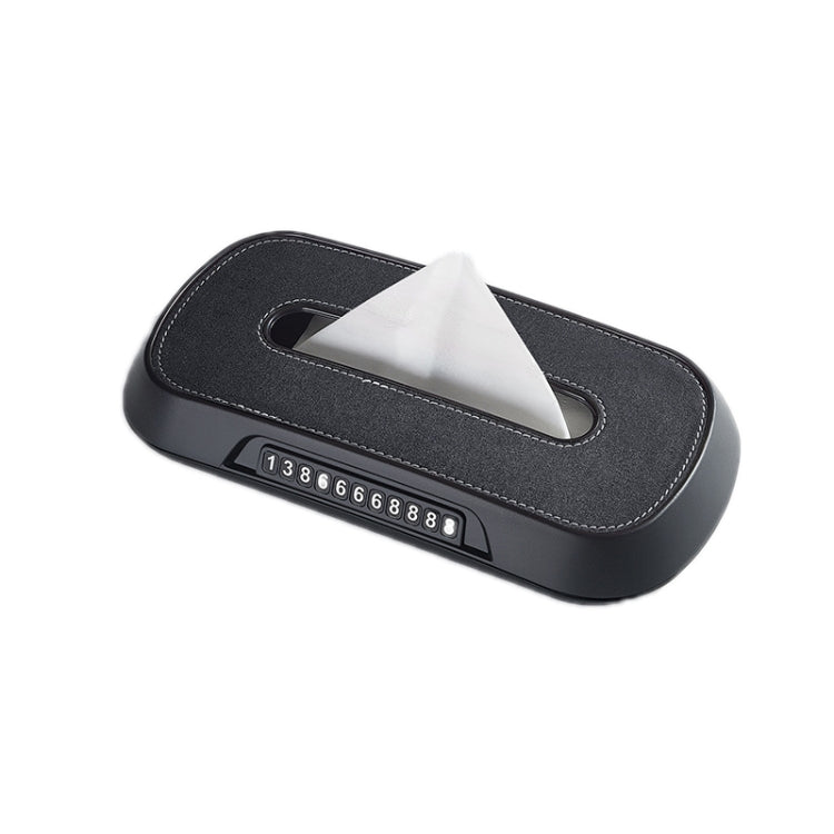 Car Sun Visor Hanging Sunroof Seat Back Tissue Box, Color: Suede Dark Gray by buy2fix