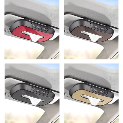 Car Sun Visor Hanging Sunroof Seat Back Tissue Box, Color: Suede Dark Gray by buy2fix