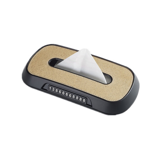 Car Sun Visor Hanging Sunroof Seat Back Tissue Box, Color: Suede Beige by buy2fix