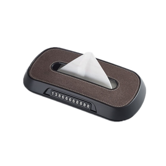 Car Sun Visor Hanging Sunroof Seat Back Tissue Box, Color: Suede Brown by buy2fix