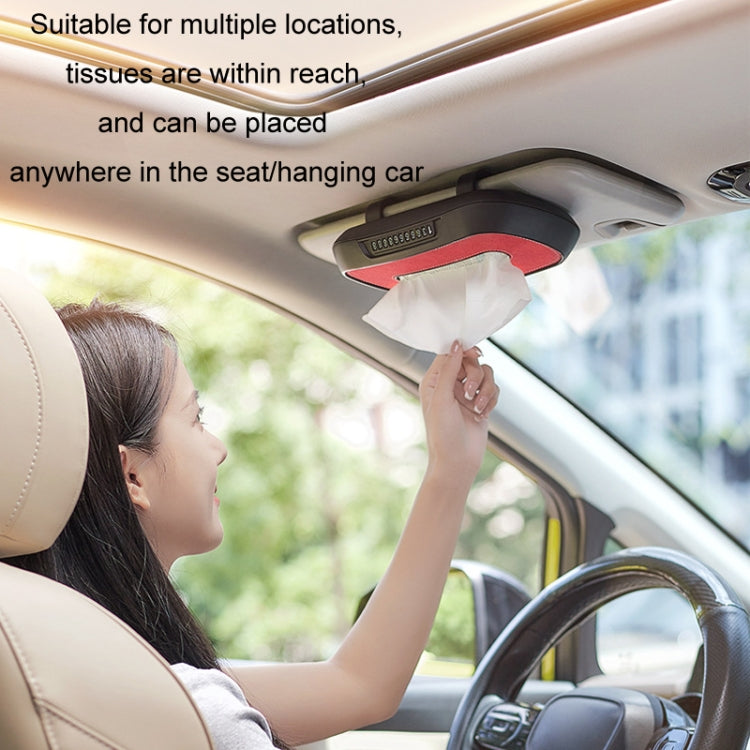 Car Sun Visor Hanging Sunroof Seat Back Tissue Box, Color: Suede Dark Gray by buy2fix