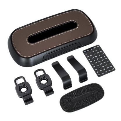 Car Sun Visor Hanging Sunroof Seat Back Tissue Box, Color: Leather Red by buy2fix