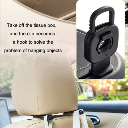 Car Sun Visor Hanging Sunroof Seat Back Tissue Box, Color: Suede Dark Gray by buy2fix