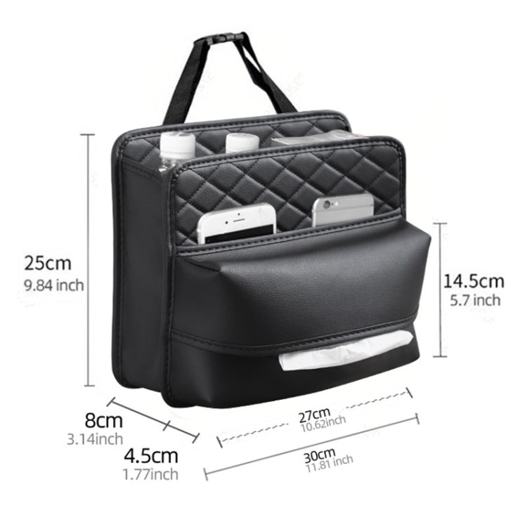 2 In 1 Car Seat Back Storage Hanging Tissue Bag, Style: Enlarged by buy2fix