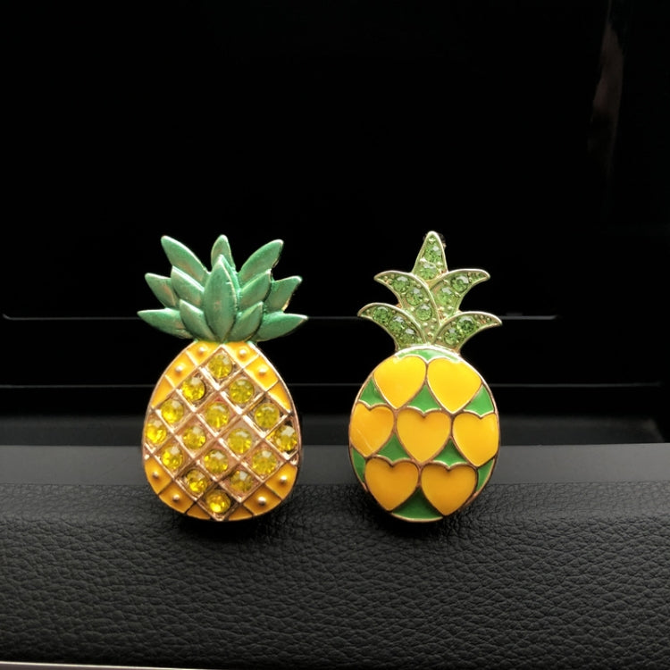 Car Air Conditioning Vent Pineapple Decorative Aromatherapy Clip(Rhinestones) by buy2fix