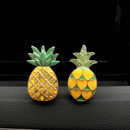 Car Air Conditioning Vent Pineapple Decorative Aromatherapy Clip(Rhinestones) by buy2fix